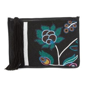 Sam Edelman Zora Seedbead & Leather Clutch